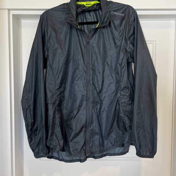Brooks Women’s Run Happy Blue Gray Full-Zip Lightweight Packable Running Jacket, - Picture 6 of 6